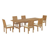 Marina 7 Piece Outdoor Patio Teak Dining Set