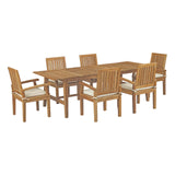 Marina 7 Piece Outdoor Patio Teak Dining Set