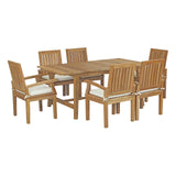 Marina 7 Piece Outdoor Patio Teak Dining Set