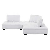 Saunter Tufted Fabric Fabric 3-Piece Sofa