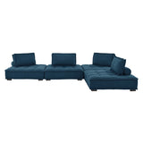 Saunter Tufted Fabric Fabric 4-Piece Sectional Sofa