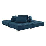 Saunter Tufted Fabric Fabric 4-Piece Sectional Sofa