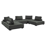 Saunter Tufted Fabric Fabric 5-Piece Sectional Sofa