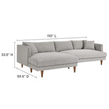 Zoya Left-Facing Down Filled Overstuffed Sectional Sofa