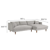 Zoya Right-Facing Down Filled Overstuffed Sectional Sofa