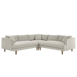 Zoya Down Filled Overstuffed 3 Piece Sectional Sofa