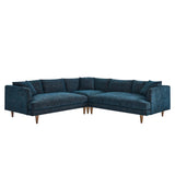 Zoya Down Filled Overstuffed 3 Piece Sectional Sofa