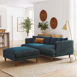 Zoya Down Filled Overstuffed Sofa and Ottoman Set