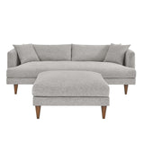 Zoya Down Filled Overstuffed Sofa and Ottoman Set