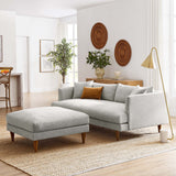 Zoya Down Filled Overstuffed Sofa and Ottoman Set