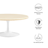 Lippa 36Ó Round Artificial Travertine  Coffee Table