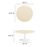 Lippa 36Ó Round Artificial Travertine  Coffee Table