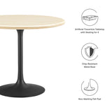 Lippa 36Ó Round Artificial Travertine  Dining Table