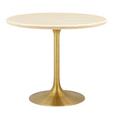 Lippa 36Ó Round Artificial Travertine  Dining Table