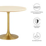 Lippa 36Ó Round Artificial Travertine  Dining Table