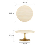 Lippa 36Ó Round Artificial Travertine  Coffee Table