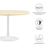 Lippa 48" Round Artificial Travertine  Dining Table