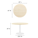 Lippa 48" Round Artificial Travertine  Dining Table