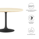 Lippa 48" Round Artificial Travertine  Dining Table