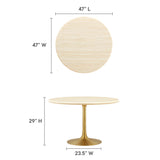 Lippa 48" Round Artificial Travertine  Dining Table