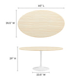 Lippa 60Ó Oval Artificial Travertine  Dining Table