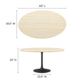 Lippa 60Ó Oval Artificial Travertine  Dining Table