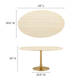 Lippa 60Ó Oval Artificial Travertine  Dining Table