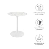 Lippa 28" Round Artificial Marble Dining Table