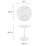 Lippa 28" Round Artificial Marble Dining Table