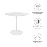 Lippa 36" Round Artificial Marble Dining Table