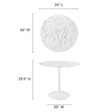 Lippa 36" Round Artificial Marble Dining Table