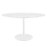 Lippa 54" Oval Artificial Marble Dining Table