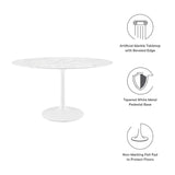 Lippa 54" Oval Artificial Marble Dining Table