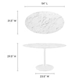 Lippa 54" Oval Artificial Marble Dining Table