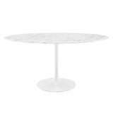 Lippa 60" Oval Artificial Marble Dining Table