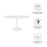 Lippa 60" Oval Artificial Marble Dining Table