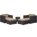 Convene 5 Piece Outdoor Patio Sectional Set