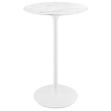 Lippa 28" Round Artificial Marble Bar Table