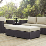 Convene Outdoor Patio Fabric Rectangle Ottoman