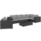 Sojourn 7 Piece Outdoor Patio Sunbrella¨ Sectional Set