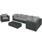 Sojourn 7 Piece Outdoor Patio Sunbrella¨ Sectional Set