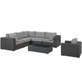 Sojourn 7 Piece Outdoor Patio Sunbrella¨ Sectional Set