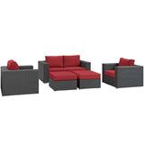 Sojourn 5 Piece Outdoor Patio Sunbrella¨ Sectional Set