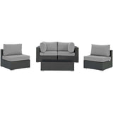 Sojourn 5 Piece Outdoor Patio Sunbrella¨ Sectional Set