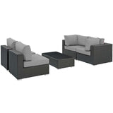 Sojourn 5 Piece Outdoor Patio Sunbrella¨ Sectional Set