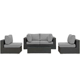 Sojourn 5 Piece Outdoor Patio Sunbrella¨ Sectional Set