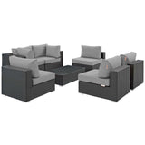 Sojourn 7 Piece Outdoor Patio Sunbrella¨ Sectional Set