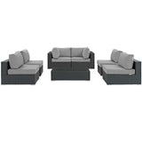 Sojourn 7 Piece Outdoor Patio Sunbrella¨ Sectional Set