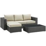 Sojourn 3 Piece Outdoor Patio Sunbrella¨ Sectional Set