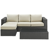 Sojourn 3 Piece Outdoor Patio Sunbrella¨ Sectional Set